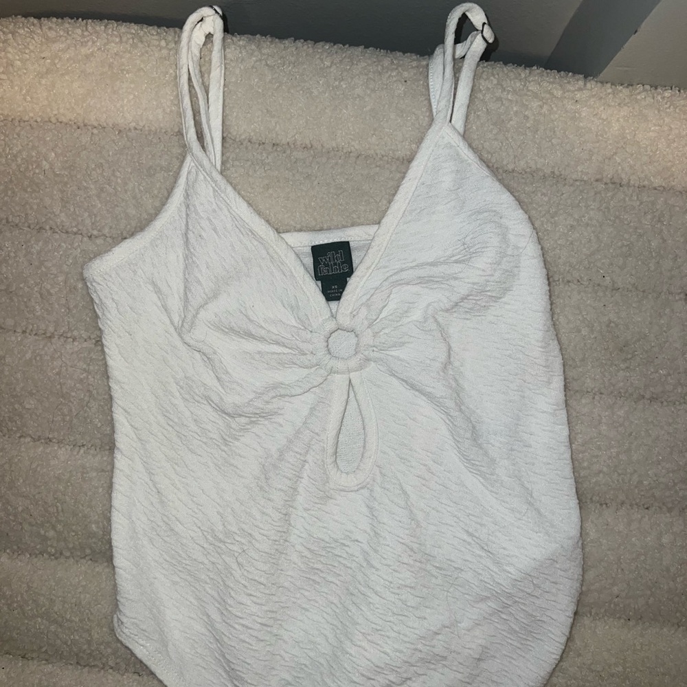 White body suit with adjustable straps